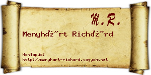 Menyhárt Richárd névjegykártya