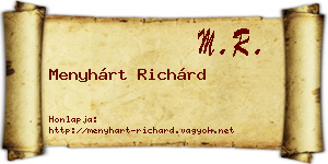 Menyhárt Richárd névjegykártya