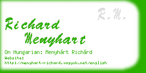 richard menyhart business card