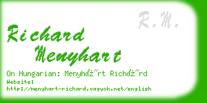 richard menyhart business card